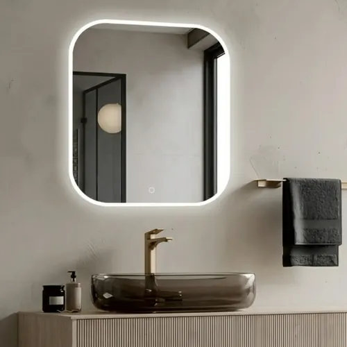 Espejo Rectangular Smart Led Luz Fria Touch Baño 60×70 Cm