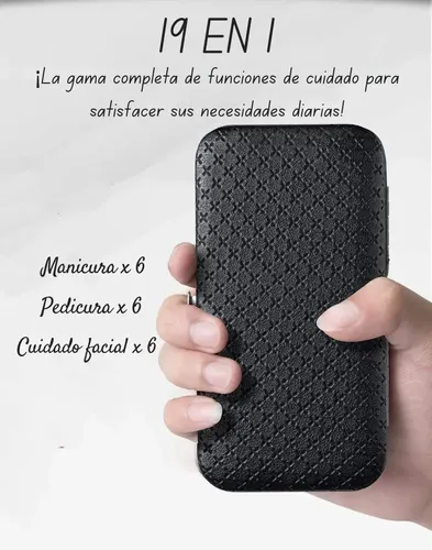 Set Manicura Pedicura 19 Piezas Acero Inoxidable Estuche Kit