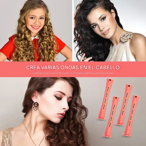Rulos Para Cabello Sin Calor 30 Piezas Tubos Rizadores Fríos Pink