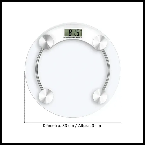 Balanza Digital Oryx OR-2025C Vidrio 180kg Baño Plataforma Home