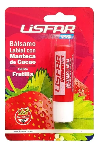Balsamo Labial Manteca De Cacao Sabor Frutilla 1u Lisfar