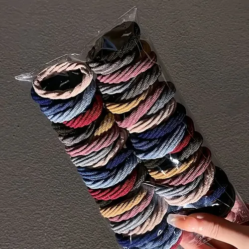 Pack 100 Colitas Elásticas Para El Pelo Multicolored Liso