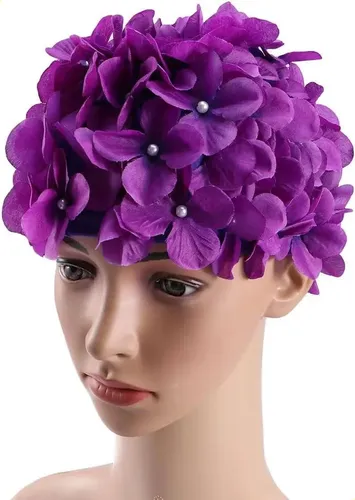Gorro De Baño Retro Con Estampado Floral