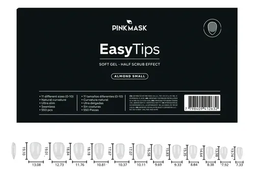Tips De Gel Pink Mask Easy Tips Almond Small