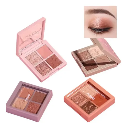 Paleta Sombras Cuarteto Colores Neutros Ojos Hipoalergénico