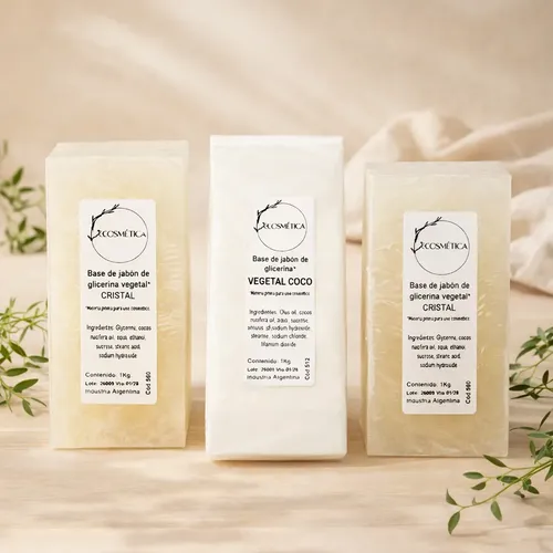 Jabones De Glicerina Vegetales 2 Cristal 1 Blanco Ecosmetica