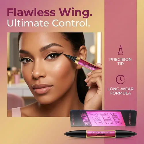 Delineador Y Lápiz Cejas 2 En 1 Marrón Oscuro Impermeable