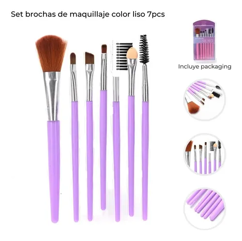 Set Brochas Maquillaje Skora Beauty 7 Piezas Cepillo Cejas