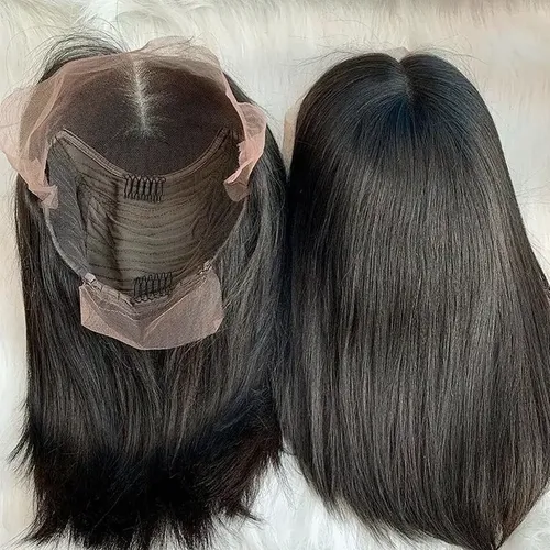 Peluca De Cabello Natural Lace Front Imperceptible Castaño Oscuro Universal