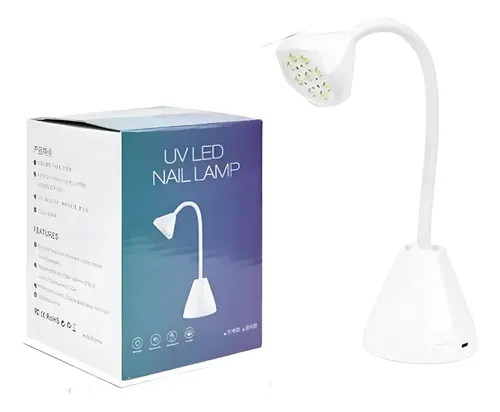 Cabina Lampara Uñas Velador 27w Recargable Flexible
