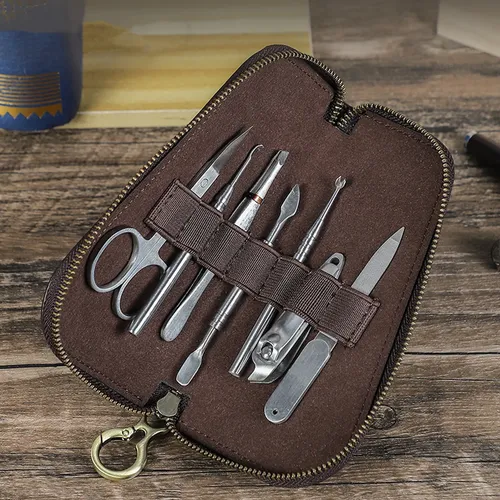 Nail Clippers Pouches Leather Manicure Set Travel Case