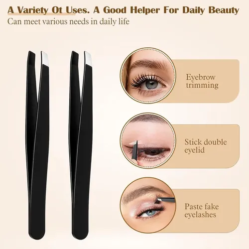 Set De 12 Pinzas Para Cejas Acero Inoxidable Styquenzer