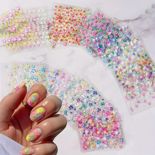 30 Hojas De Pegatinas Autoadhesivas Florales For Uñas, .