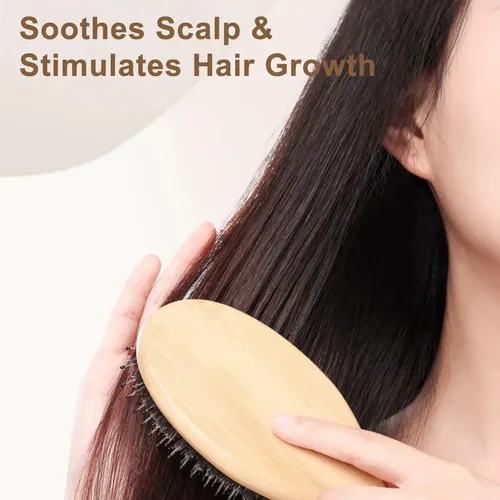 Cepillo De Pelo Denentt Boar Bristle Bamboo Massage