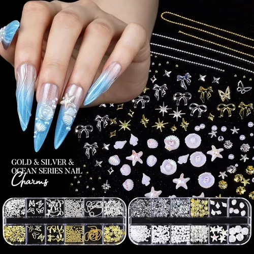 Kit Arte De Uñas Completo Con Brillos Y Pinceles