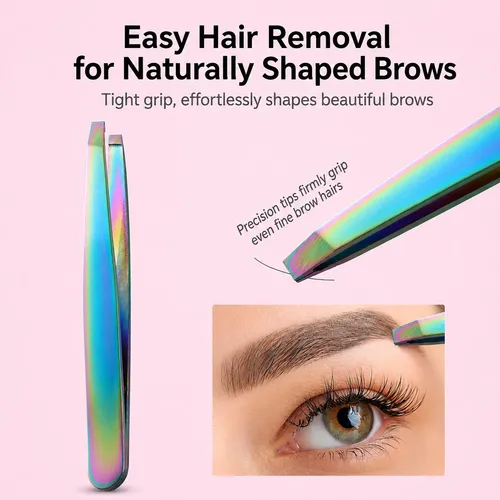 Pinzas Para Cejas De Acero Inoxidable Con Diseño Ergonómico