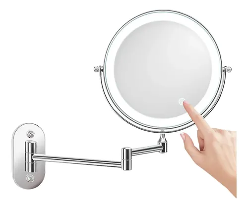 Espejo De Doble Cara For Baño O Tocador De Pared Recargable