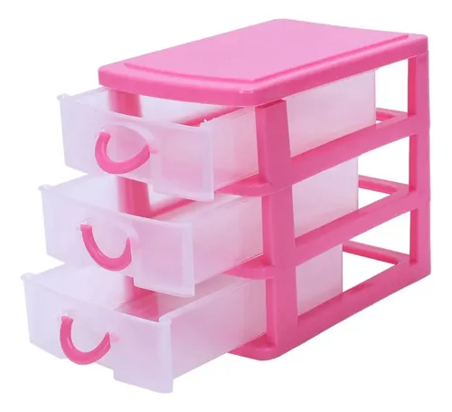 Caja De Almacenamiento De Plástico Translúcido Con 3 Capas,