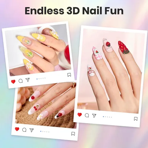 Kit 5 Herramientas Nail Art Gel 3d Silicona Diseño