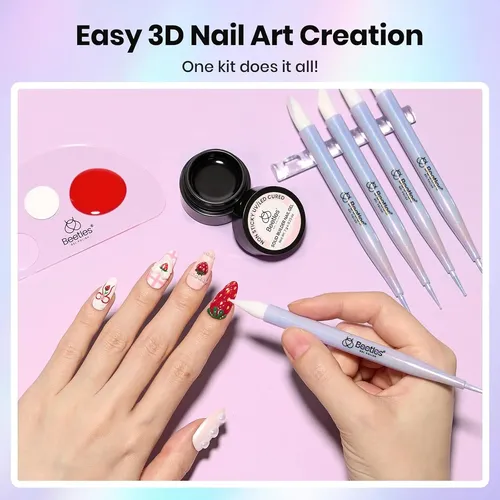 Kit 5 Herramientas Nail Art Gel 3d Silicona Diseño
