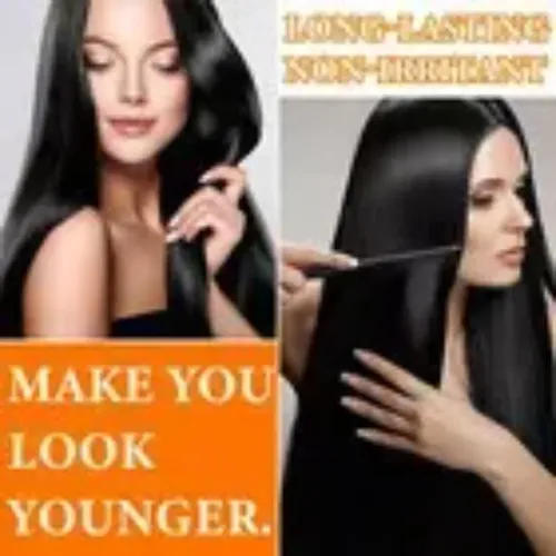 Shampoo Tinte Negro Herbal Para Cubrir Canas Y Reparar Cabe