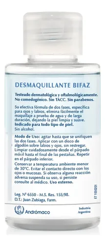 Desmaquillante Bifaz De Ojos Y Labios Dermaglós X100ml