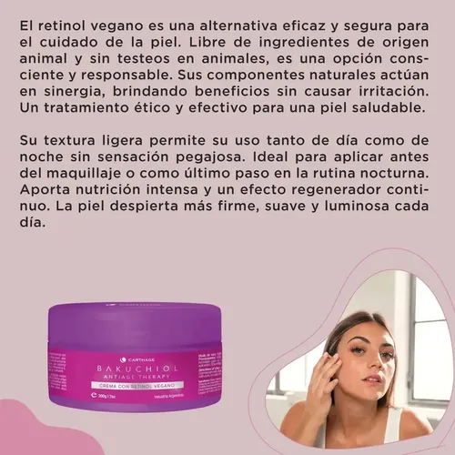 Crema Antiarrugas Carthage Bakuchiol Vegana Antiage Firmeza