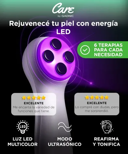 Masajeador Facial Ultrasónico Recargable Gadnic Exfoliante