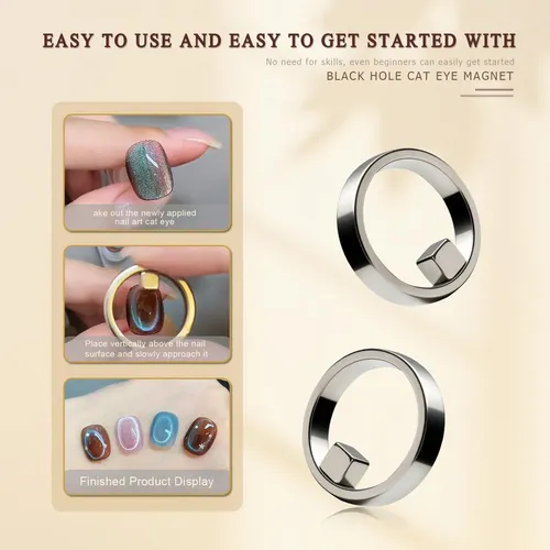 1, Nuevo Estilo Nail Art Evil Cult Hollow Cat-eye Magnet,