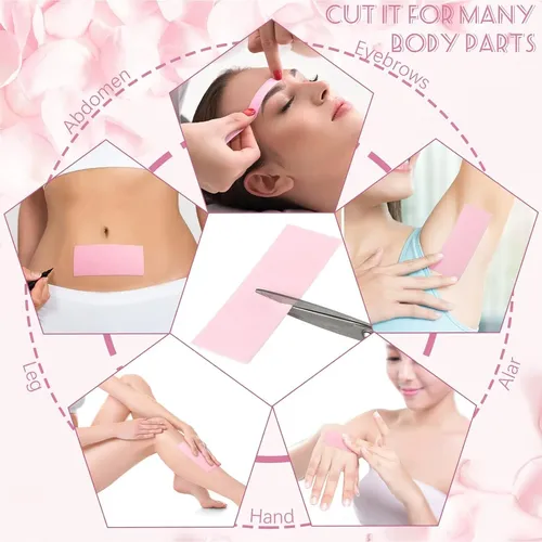 Cintas De Cera No Tejidas Blulu Rosa 400u Faciales Y