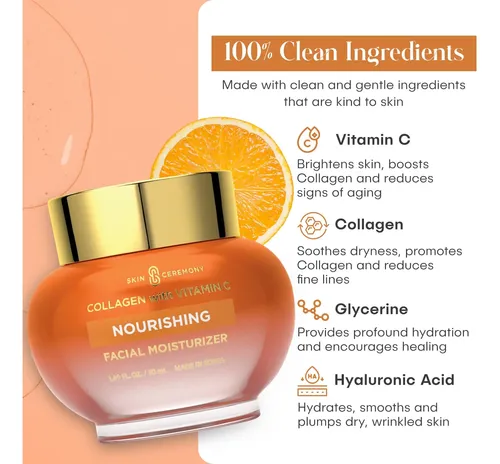 Crema Hidratante Skin Ceremony Con Colágeno Y Vitamina C, 50