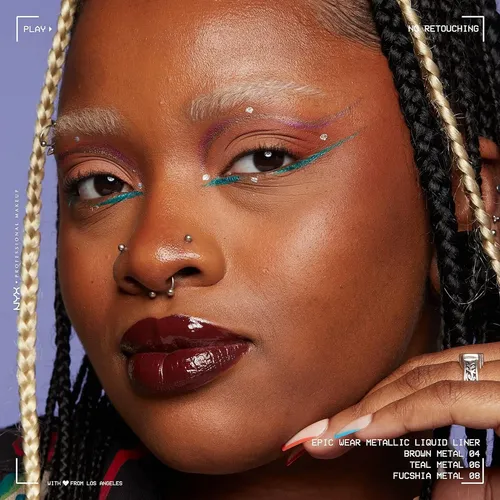 Delineador Metálico Líquido Nyx Epic Wear Teal 3.4ml