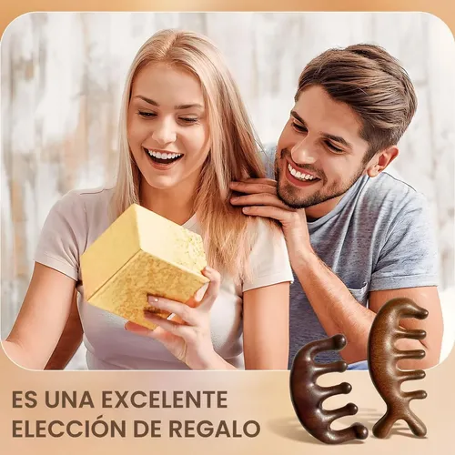 A 1x#x 2 Peines Masajeadores De Cabeza De Sándalo Gua Sha C.