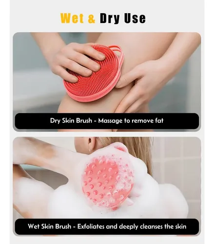 Esponja Exfoliante Anticelulitis Silicona Rosa 2 En 1