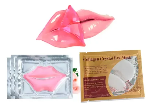 Kit 10 Mascarillas Hidratantes Labiales + 10 Parches de Colágeno para Ojos