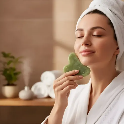 Piedra Guasha Jade Masajeador Purificador Facial