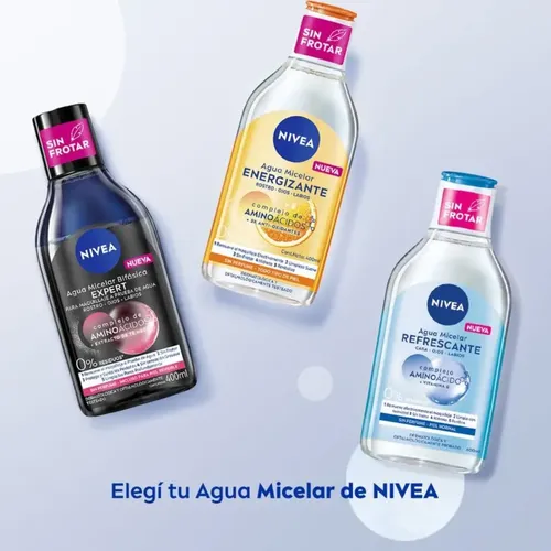 Agua Micelar 5 En 1 Nivea Refrescante Para Piel Normal X400