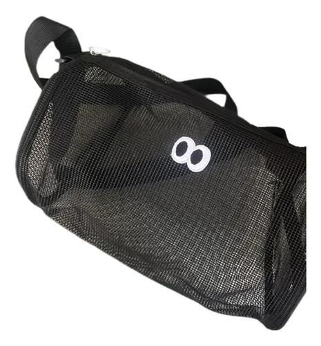 Bolsa De Maquillaje De Malla Con Cremallera, Bonita Negro