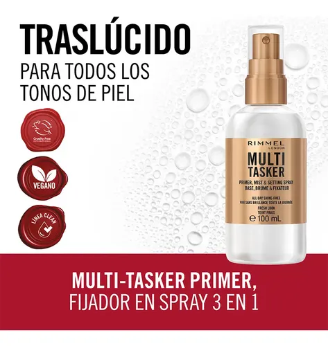 Fijador 3 En 1 Rimmel London Multitasker Traslúcido 100ml