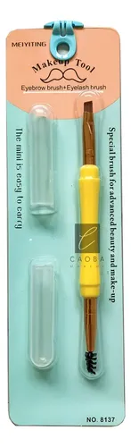 Brocha Para Cejas Pestañas Pincel + Cepillo 2 En 1