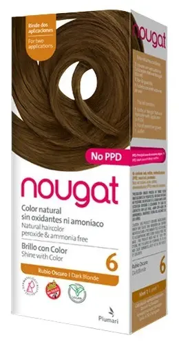 Tintura Plumari Nougat 6 Rubio Oscuro Sin Amoníaco Cabello Libre Crueldad Vegano