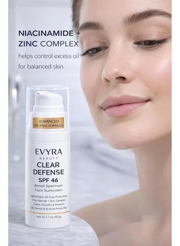 Protector Solar Evyra Clear Defense Spf 46 Para Rostro