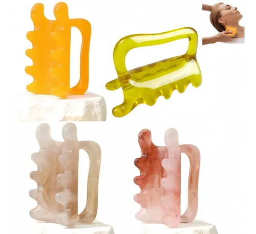 Peine De Resina Double Gua Sha, 1 Unidad, Para Masajear La E A