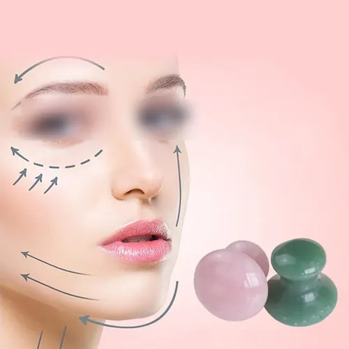 Set 2 Gua Sha Facial Piedra Verde Masaje Y Spa