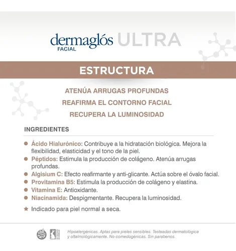 Dermaglós Facial Ultra Estructura Crema Hidratante Fps30 Día