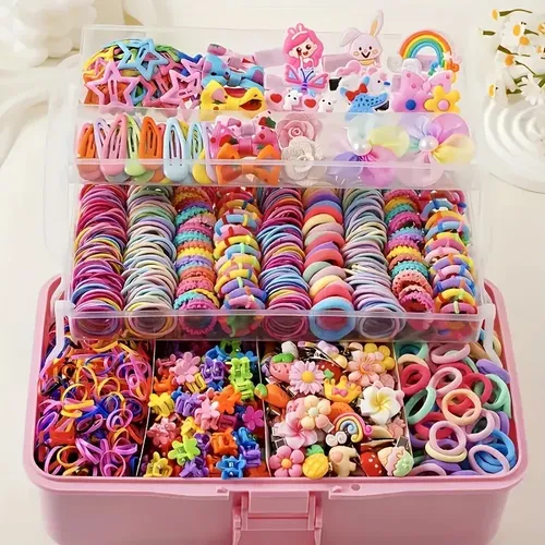 Set De Hebillas Y Gomitas Para Pelo Niña