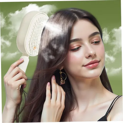 . Cepillo For El Cabello Con Rociador De Agua – Hot Sale . Cream/beige With Yellow Tip
