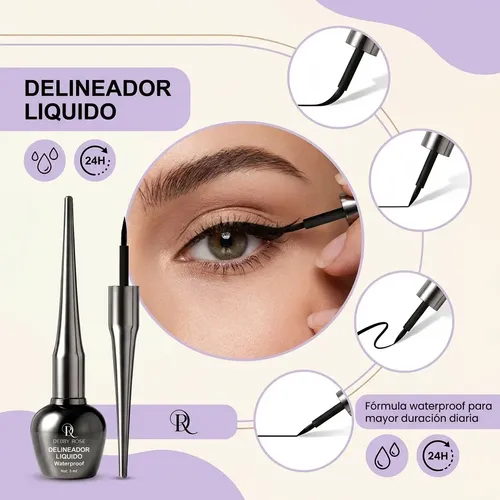 Debby Rose Delineador Líquido Negro Impermeable 5ml