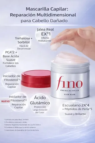 Mascarilla Capilar Fina Premium Touch 230 G: Hidratante Y Re