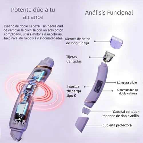 Xi Depiladora Para Mujer De Bikini Electrica Doble Cabeza